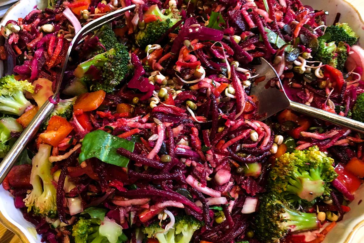 More kimchi on Salad in the Magourney Kitchen