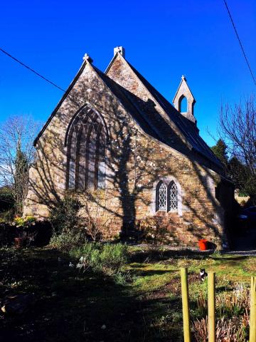 Tree shadow on Old Church 